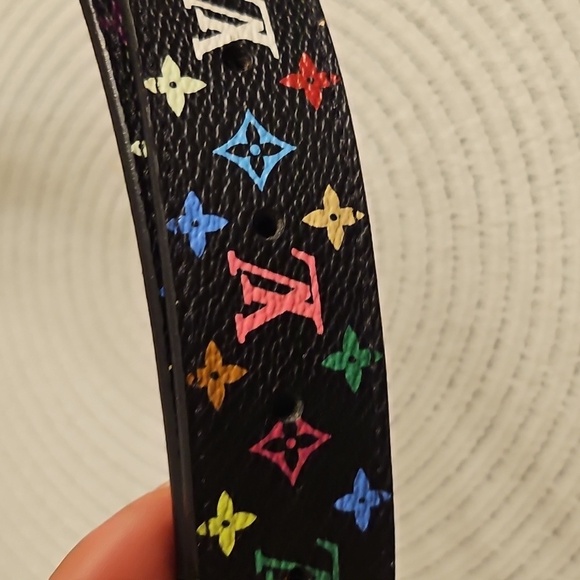 🔴SOLD🔴.           Rare Murakami Louis Vuitton Multicolor Belt with Gold Buckle - Picture 5 of 15